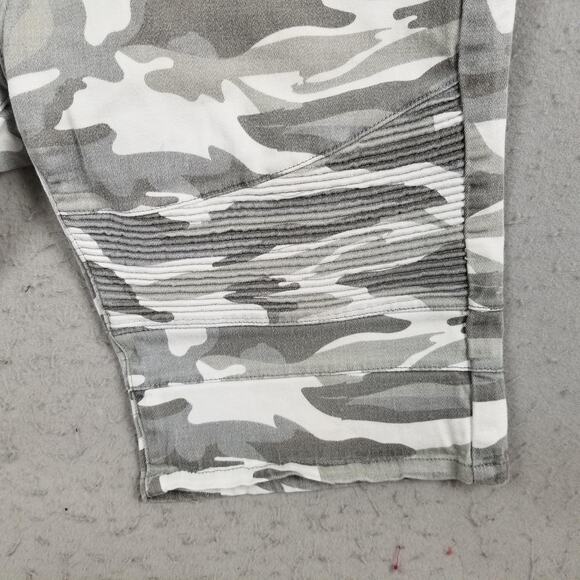 XRAY Jeans Shorts Mens 36 Gray Camo Denim Moto Biker Stretch Ribbed Five Pocket - Picture 5 of 16